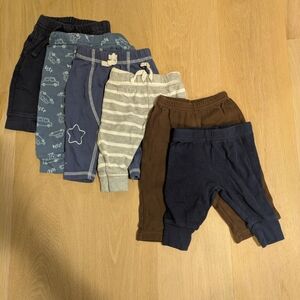 Set of Baby Pants in Blue, Gray, and Brown
